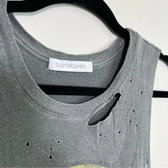 DAYDREAMER SMILEY Smiley Face Destroyed Distressed Graphic Print Tank size XS - Picture 12 of 14